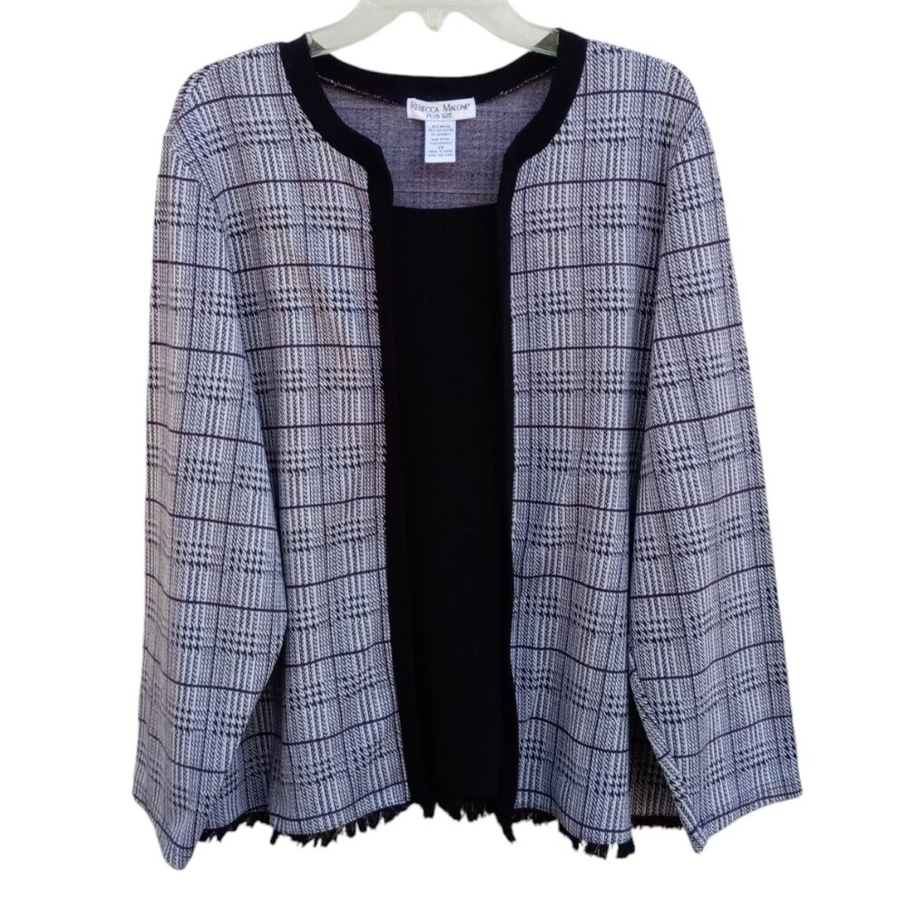 Rebecca Malone plaid knit top sz 2X